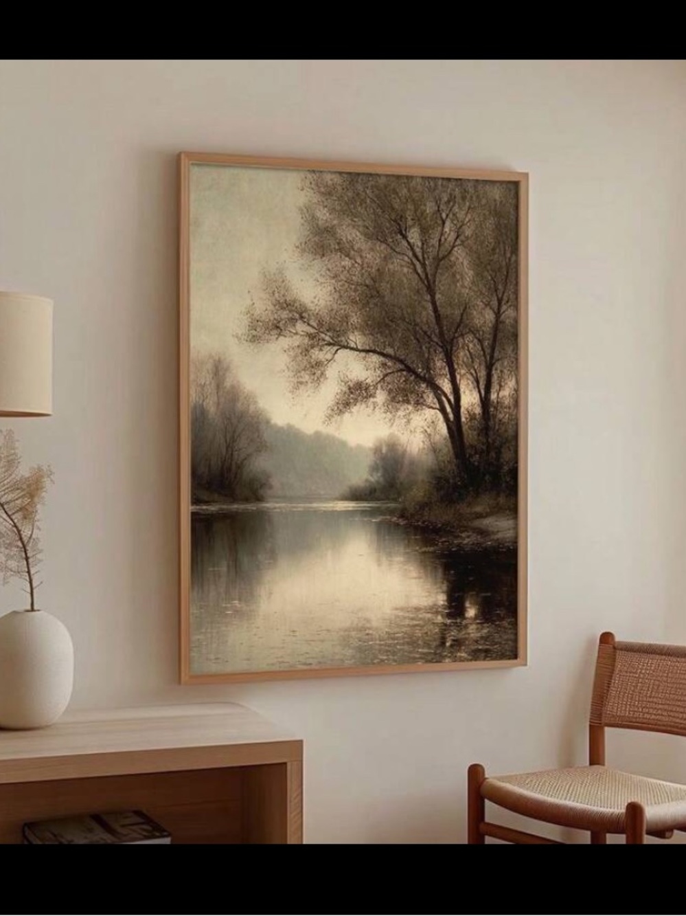 Moody River Water Trees Landscape Canvas Print Large Scale Artwork 20x28 New
